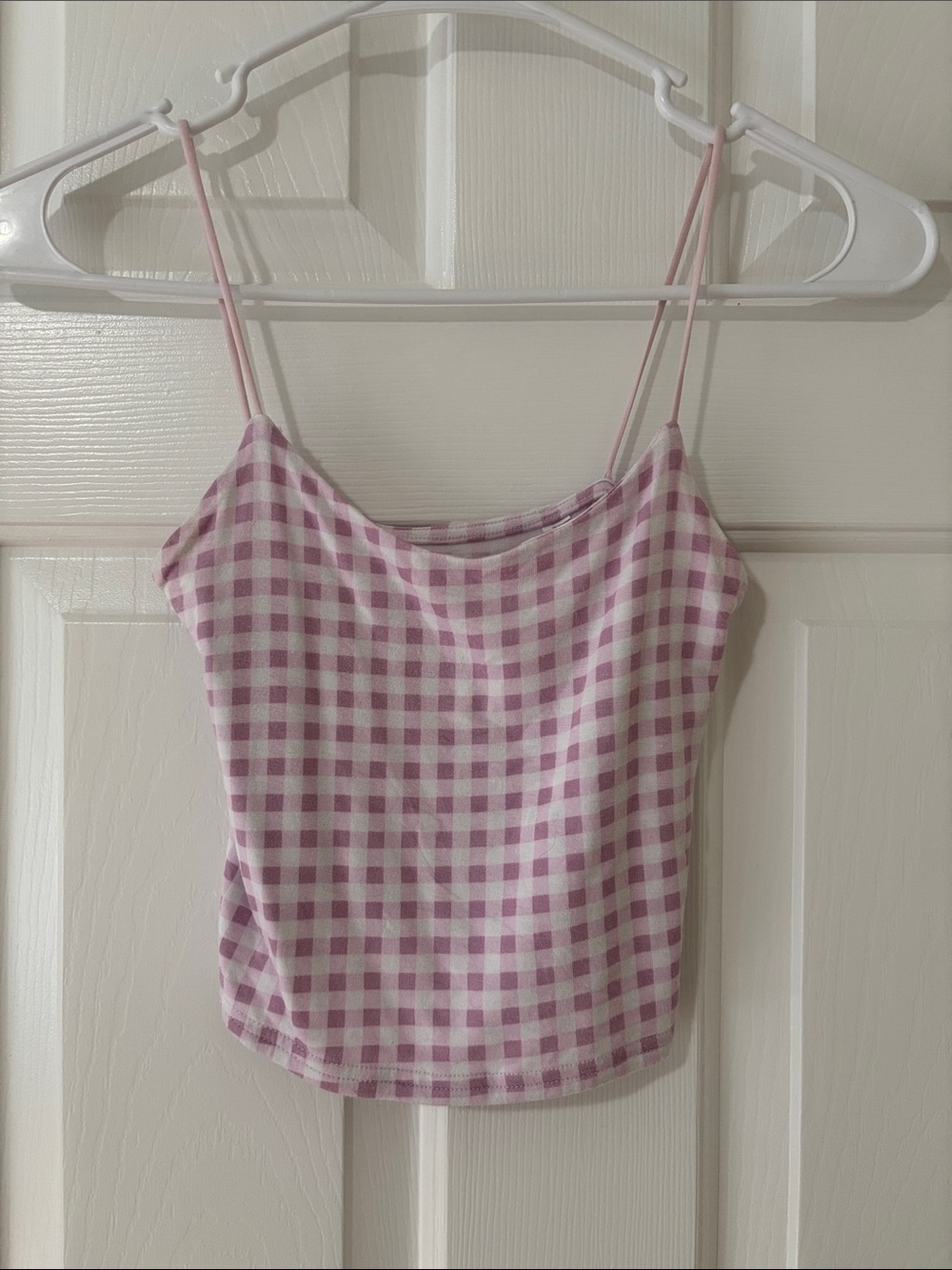 PacSun Light Purple Gingham Spaghetti Strap Cami Crop Top SOFT!